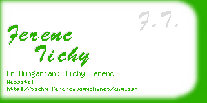 ferenc tichy business card
